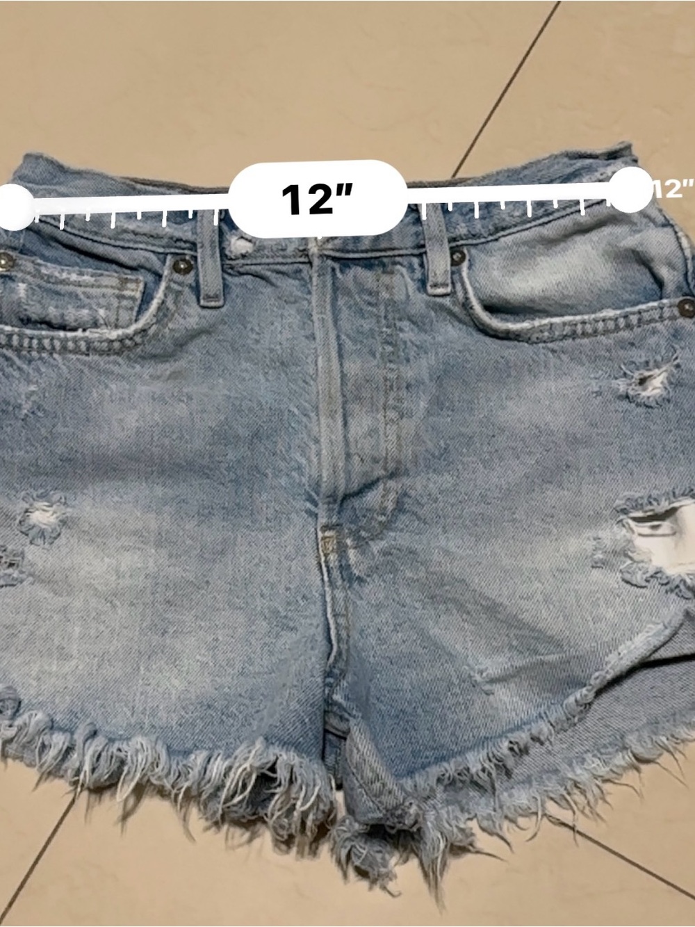 We The Free Light Blue Distressed Denim Cutoff Shorts